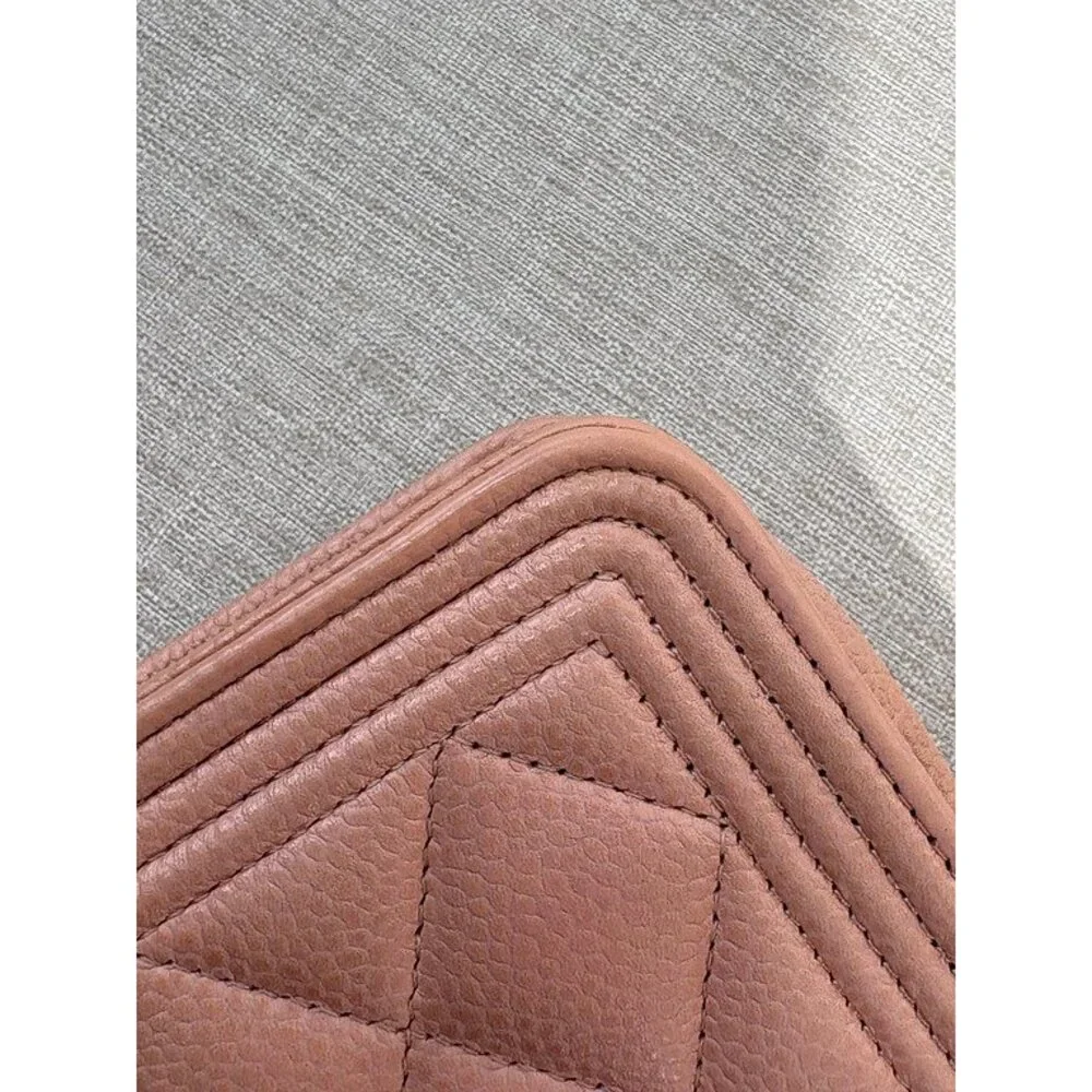 CHANEL Light Pink Caviar Boy WOC GHW